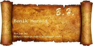 Benik Herold névjegykártya